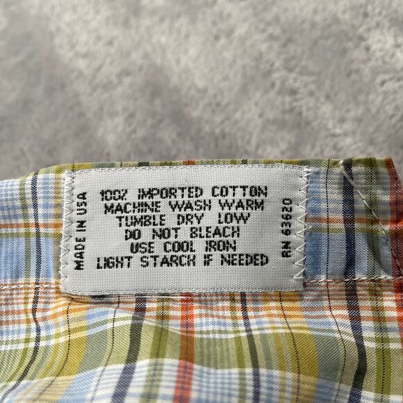 Gitman Bros Shirt Large Plaid Short Sleeve Button Down Casual USA Made Cotton - Picture 5 of 8